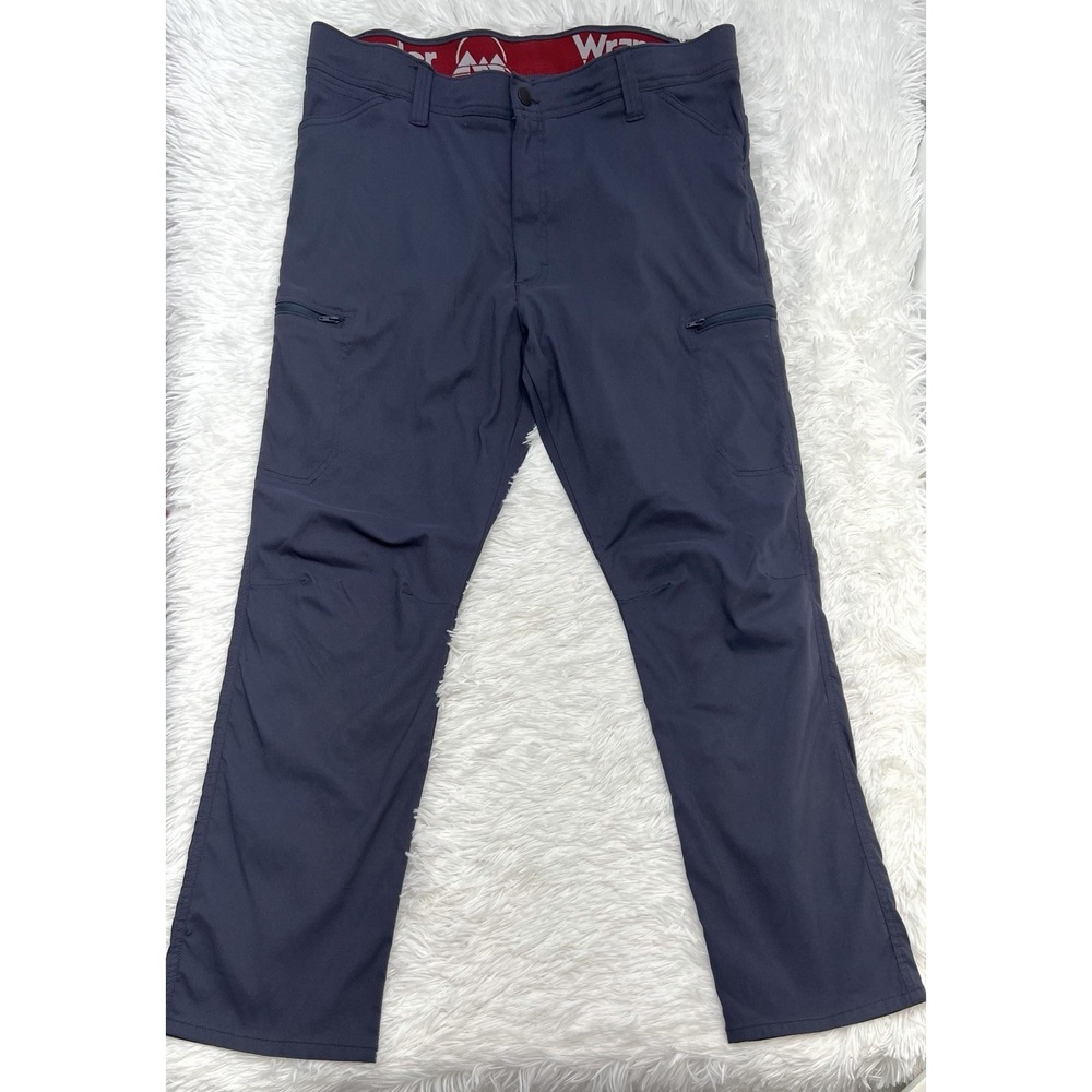 Wrangler Outdoor Cargo Pants Mens Size 38x30 Gray Stretch Hiking Travel Hiking